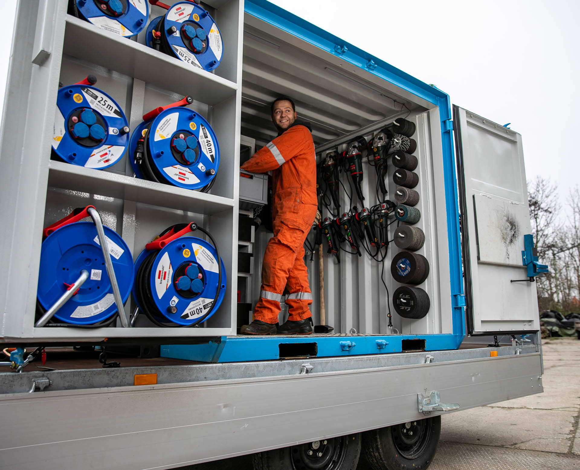 Op Locatie werkt VDR met een werkcontainer